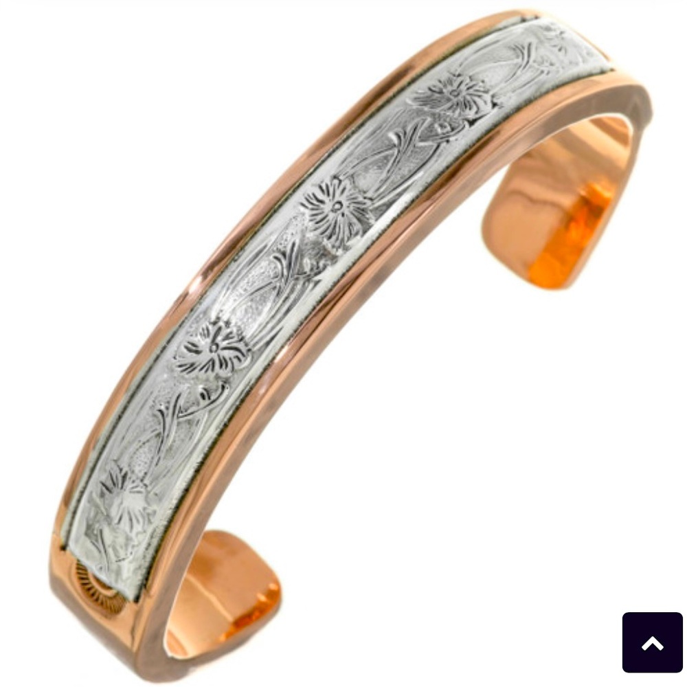 Navajo made copper and sterling cuff bracelet